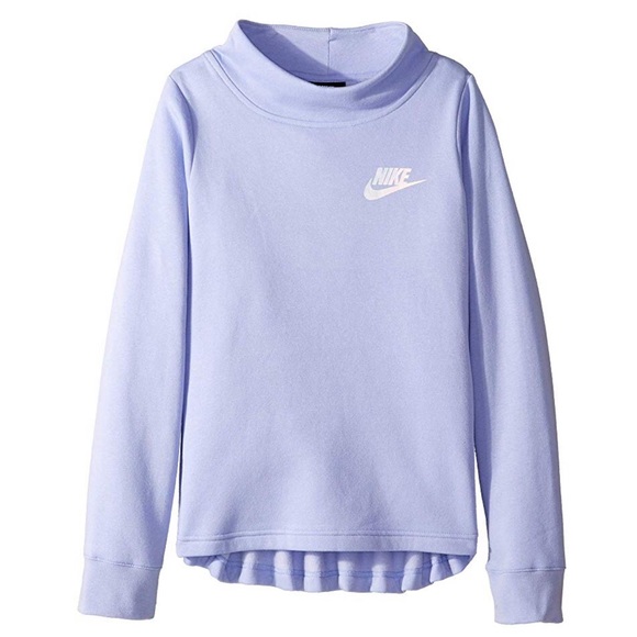 NIKE GIRLS’  S FLEECE PLEATED BACK CREW NECK TOP - Picture 1 of 5